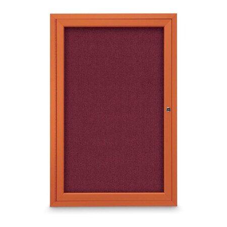 United Visual Products Slim Enclosed Corkboard, 18"x24", Gold Alum Frame/Black UVEB1824-GOLD-BLACK
